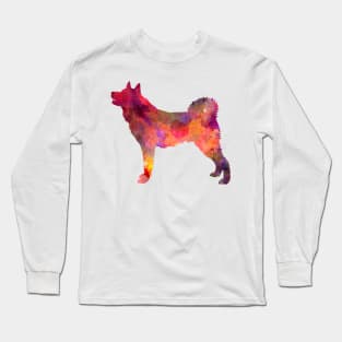 Karelian Bear Dog in watercolor Long Sleeve T-Shirt